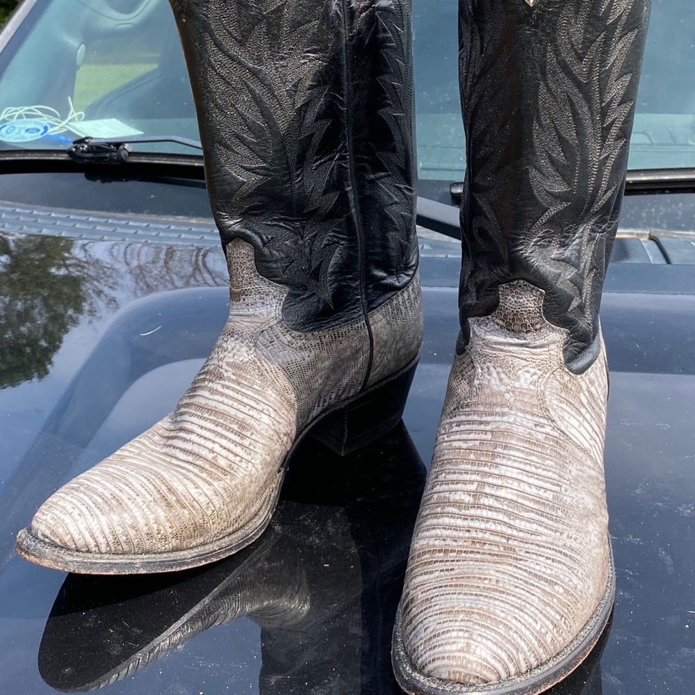 Justin natural design lizard cowboy boots